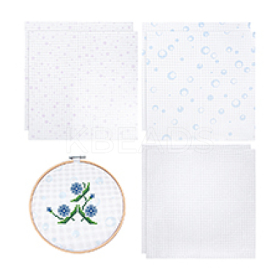 6Pcs 3 Colors 11CT Cross Stitch Fabric Sheets AJEW-PH0006-56-1