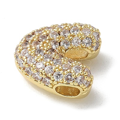 Brass Micro Pave Cubic Zirconia Beads X-KK-P290-61G-V-1