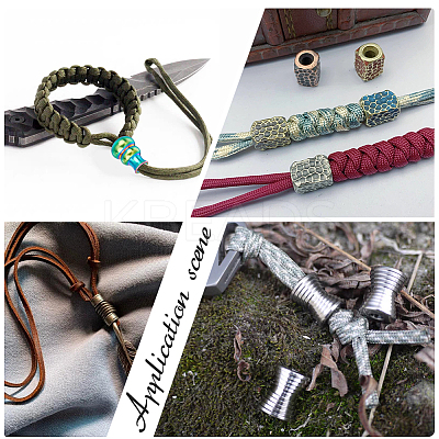 3Pcs 3 Colors Outdoor EDC Tool Titanium Alloy Parachute Rope European Beads FIND-NB0004-97B-1