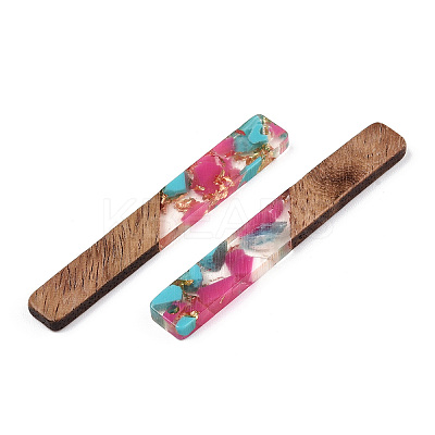 Transparent Resin & Walnut Wood Big Pendants RESI-TAC0017-42C-1