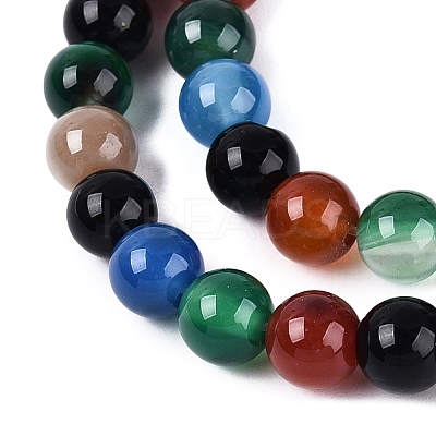 Natural Agate(Dyed & Heated) Beads Strands G-Q604-6MM-01-1