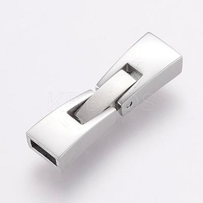 Tarnish Resistant 304 Stainless Steel Fold Over Clasps STAS-F122-48P-1