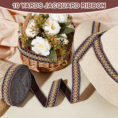10 Yards Polyester Rhombus Ribbon for Jewelry Making OCOR-GA0002-12-1