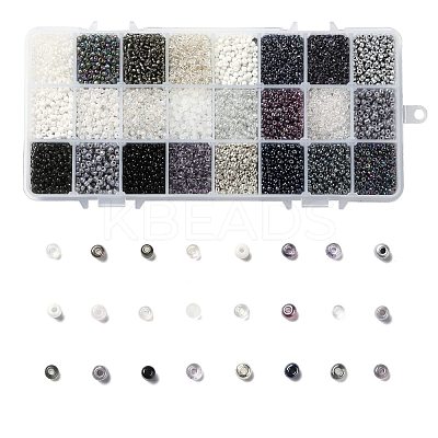 600G 24 Colors Glass Seed Beads SEED-JP0008-01-3mm-1