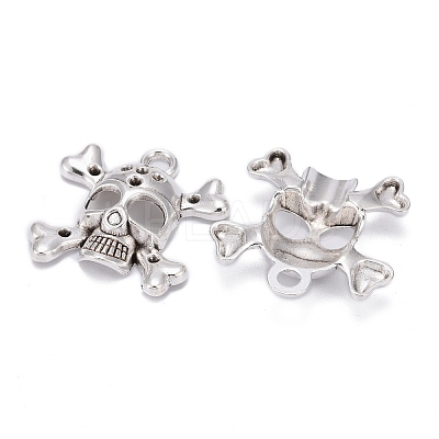 Alloy Crossbone Skull Pendant Rhinestone Settings EAA212Y-1