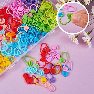 200Pcs 10 Colors Eco-Friendly ABS Plastic Knitting Crochet Locking Stitch Markers Holder KY-SZ0001-28-1
