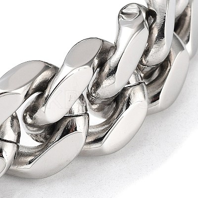 201 Stainless Steel Cuban Link Chains Bracelets for Men & Women BJEW-D031-21A-P-1-1