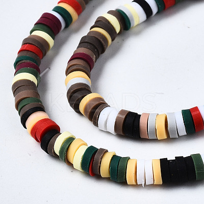 Handmade Polymer Clay Beads Strands CLAY-R089-4mm-156-1