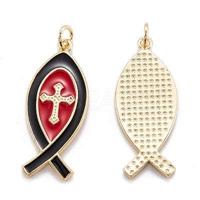 Real 18K Gold Plated Brass Pendants KK-M219-01G-C-1