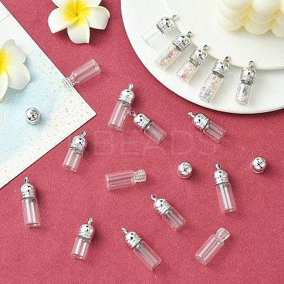 20Pcs 2 Styles Glass Bottle Pendants GLAA-YW0004-38-1
