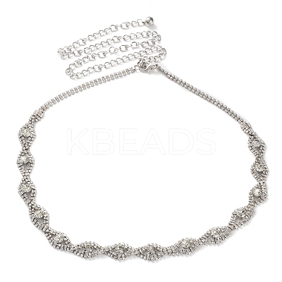 Alloy Crystal Rhinestone Link Chain Belts AJEW-U019-01P-02-1