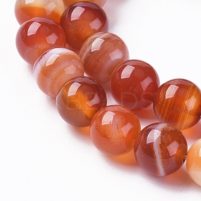 Natural Striped Agate/Banded Agate Beads Strands G-G582-4mm-59-1