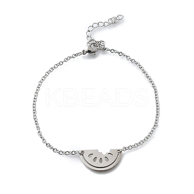 Funny 201 Stainless Steel  Watermelon Link Bracelets BJEW-B128-01P-1