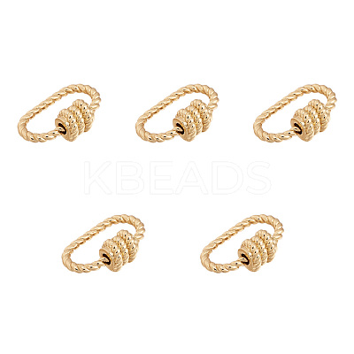 Brass Screw Carabiner Lock Charms ZIRC-E164-09G-1