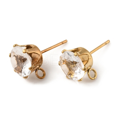 Ion Plating(IP) 304 Stainless Steel Stud Earring Findings X-STAS-M315-02G-04-1
