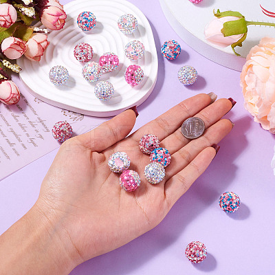 20Pcs 5 Style Polymer Clay Rhinestone Beads CLAY-TA0001-32-1