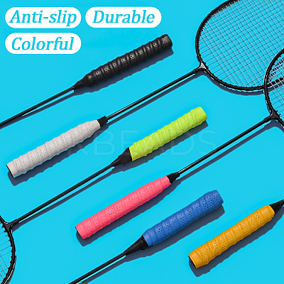 8Pcs 8 Colors PU Leather Anti-slip Badminton Tennis Racket Grip Tape DIY-SP0005-46-1
