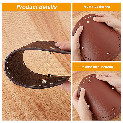 4Pcs 4 Style PU Leather Knitting Crochet Bags Nail Bottom Shaper Pad DIY-PH0009-50-1
