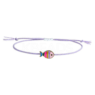 Alloy Enamel Fish Charm Adjustable Bracelets FS-WG707CF-09-1