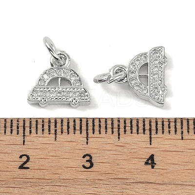 Brass Micro Pave Clear Cubic Zirconia Pendants KK-S367-13A-1