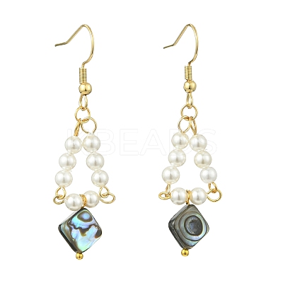 Paua Shell Dangle Earrings EJEW-JE07179-01-1