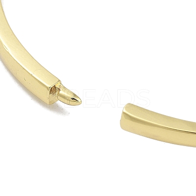 Rack Plating Brass Micro Pave Cubic Zirconia Heart Hinged Bangles for Women BJEW-R317-01A-G-1