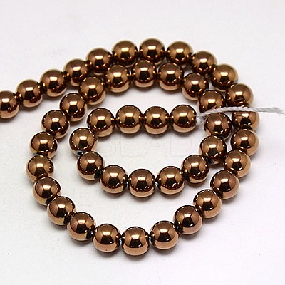 Electroplate Non-magnetic Synthetic Hematite Beads Strands G-J169A-6mm-M-1