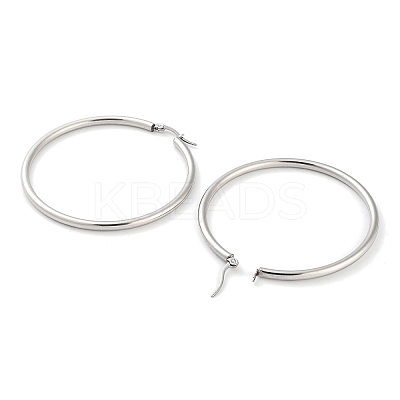Non-Tarnish Ring 304 Stainless Steel Hoop Earrings for Women Men EJEW-B049-01H-P-1