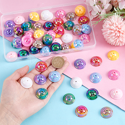 60Pcs 10 Colors UV Plating Opaque Acrylic Beads FIND-PH0026-82-1