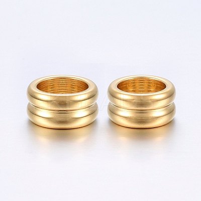 304 Stainless Steel Grooved Beads STAS-E436-13G-1
