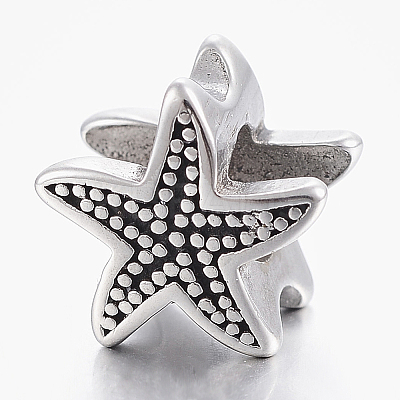 304 Stainless Steel European Beads LS-STAS-F150-076AS-1