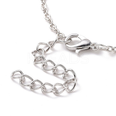 Retro Alloy Broken Half Skull Pendant Necklace for Men Women NJEW-B085-04A-1