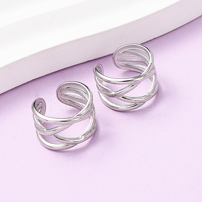 304 Stainless Steel C-Shaped Cuff Earrings EJEW-K268-86P-1
