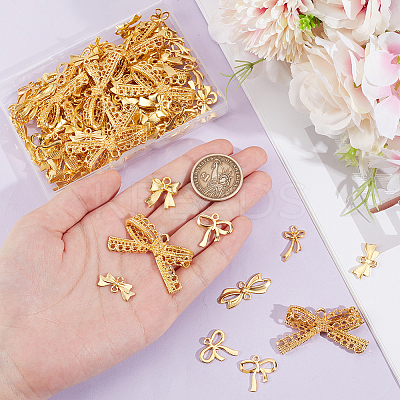 100Pcs Bowknot Alloy Pendants & Links Sets Charms FIND-GA0004-85-1