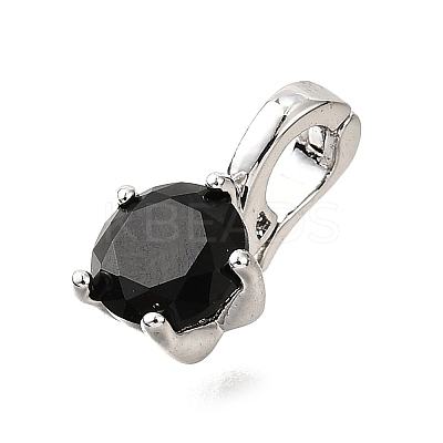 Brass Micro Pave Cubic Zirconia Charms KK-D356-05E-P-1