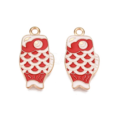 Light Gold Plated Alloy Enamel Pendants PALLOY-N176-27D-RS-1