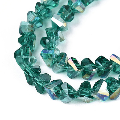 Electroplate Transparent Glass Beads Strands X-GLAA-N021-4mm-05-1