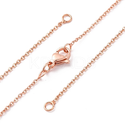 Brass Cable Chain Necklace Making NJEW-D302-78RG-1