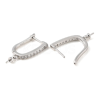 Rack Plating Brass Micro Pave Cubic Zirconia Hoop Earring Finding KK-C021-12P-1