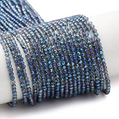 Electroplate Transparent Glass Beads Strands GLAA-H021-01A-FR05-1
