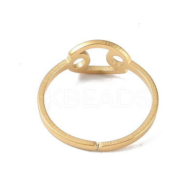 Real 18K Gold Plated 304 Stainless Steel Adjustable Finger Ring RJEW-L115-01G-07-1