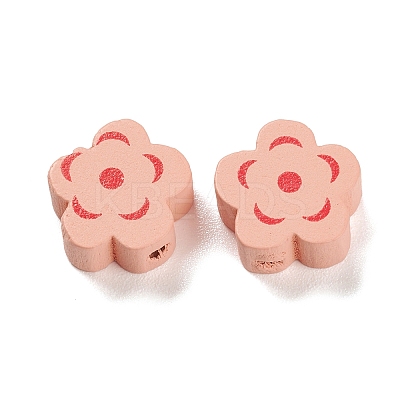 Spray Painted Natural Maple Wood Beads WOOD-M007-14-1