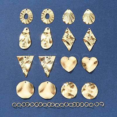 16Pcs 8 Style 201 Stainless Steel Pendants DIY-FS0005-37G-1
