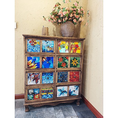 Mosaic Tiles Glass Cabochons DIY-P045-02-1