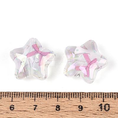 UV Plating Printed Transparent Acrylic Beads PACR-N017-01A-1