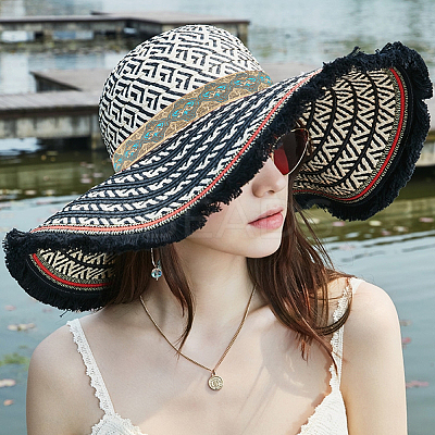Ethnic Style Embroidery Polyester Ribbons OCOR-WH0077-32-1