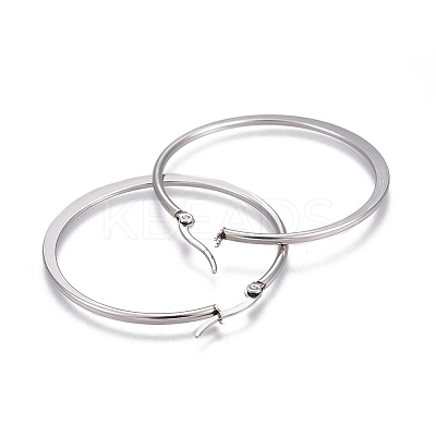 Tarnish Resistant 201 Stainless Steel Hoop Earrings LS-EJEW-A052-27B-1