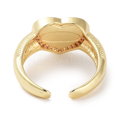 Rack Plating Brass Pave Clear Cubic Zirconia OPen Cuff Rings RJEW-M172-14G-1
