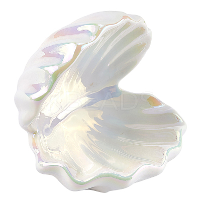 Shell Shape Porcelain Jewelry Plate AJEW-WH20080-08A-1