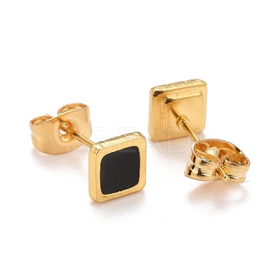 304 Stainless Steel Enamel Stud Earrings EJEW-B009-05G-01-1